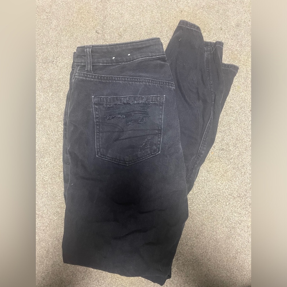 Black Distressed American Eagle Jeans